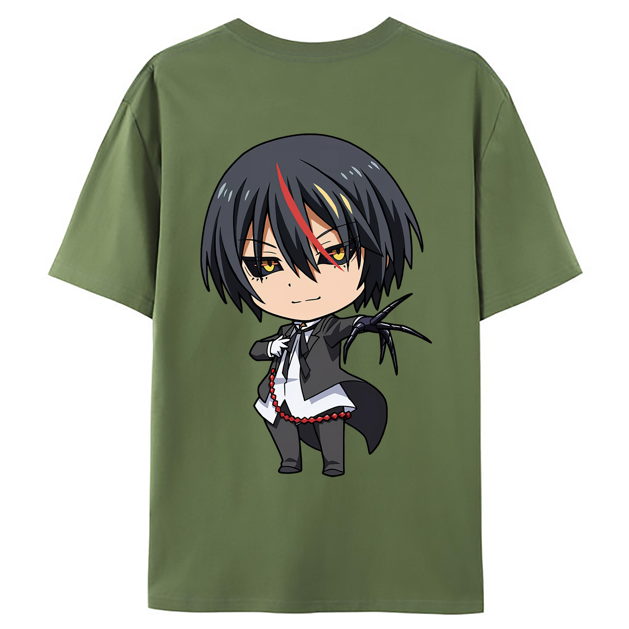 （画像用） 転スラ Regarding Reincarnated to Slime 綿100％ メンズ半袖Tシャツ（バックプリント） 通気性